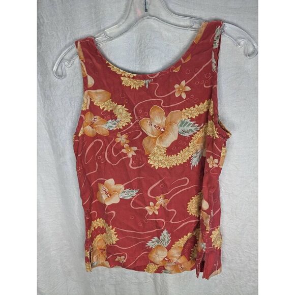 Tommy Bahama 100% Silk Hawaii Hawaiian Tank Top S Small - Picture 6 of 6